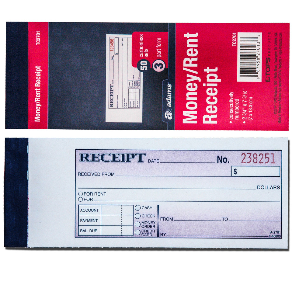 Adams NC2817 Carbonless Job Invoice, 2 Part, 8-1/2 x 11-7/16", Pack of ...