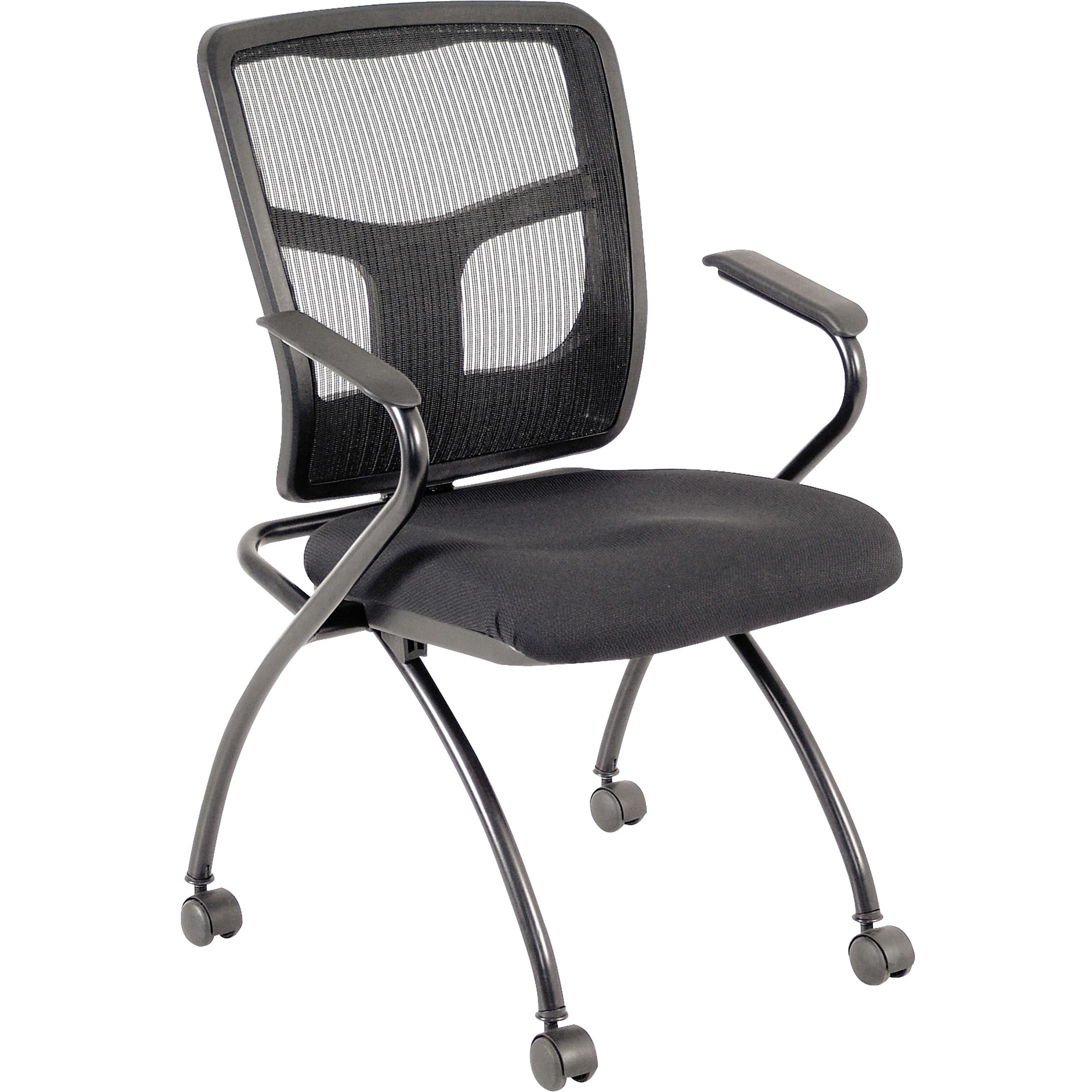 Ｎ✧*。 Lorell 84374 Mesh Back Fabric Seat Nesting Chairs | Nordisco.com