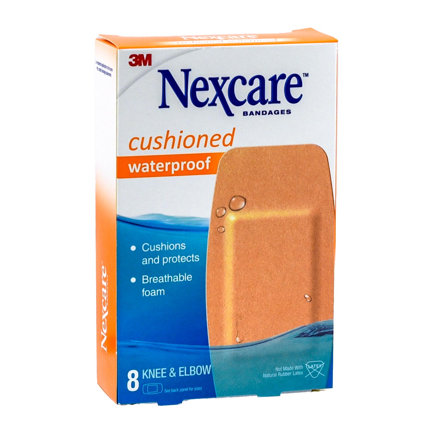 Nexcare 522-08CB Cushioned Waterproof Bandages, Knee & Elbow