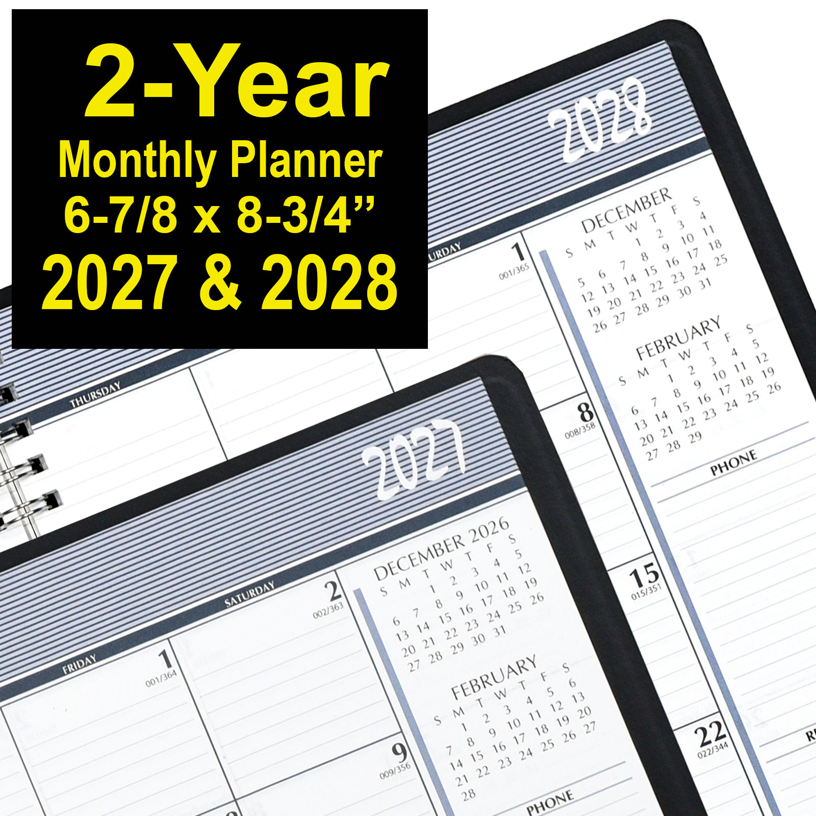 year note 2027 第36版 2027 & 2028 2680-02 HOD268002 2-Year Monthly Planner