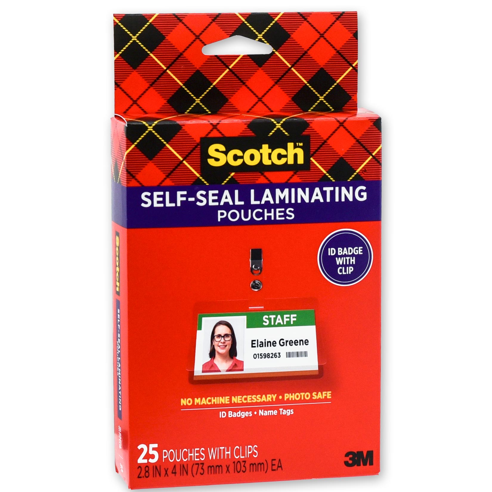 Scotch LS852G Self-Seal ID Badge Laminating Pouches
