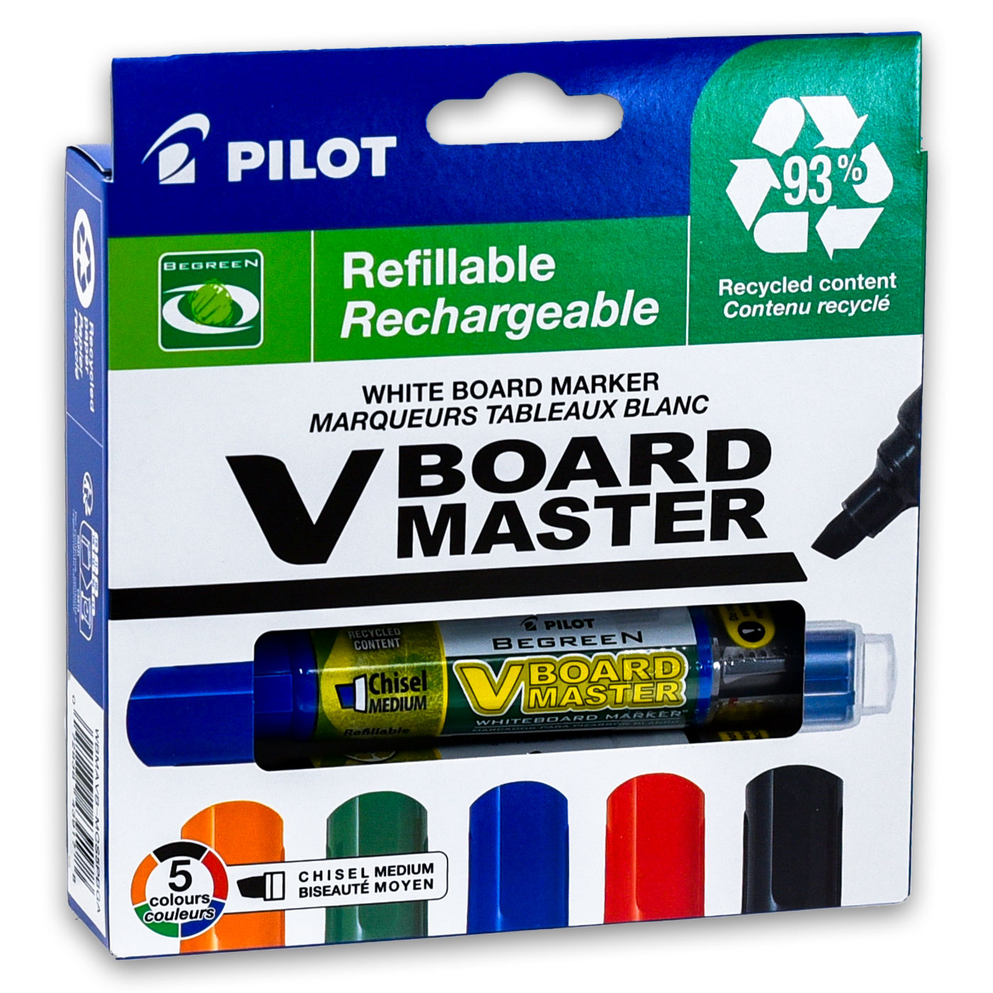Pilot 43917 V Board Master Whiteboard Markers, 5 Color Set