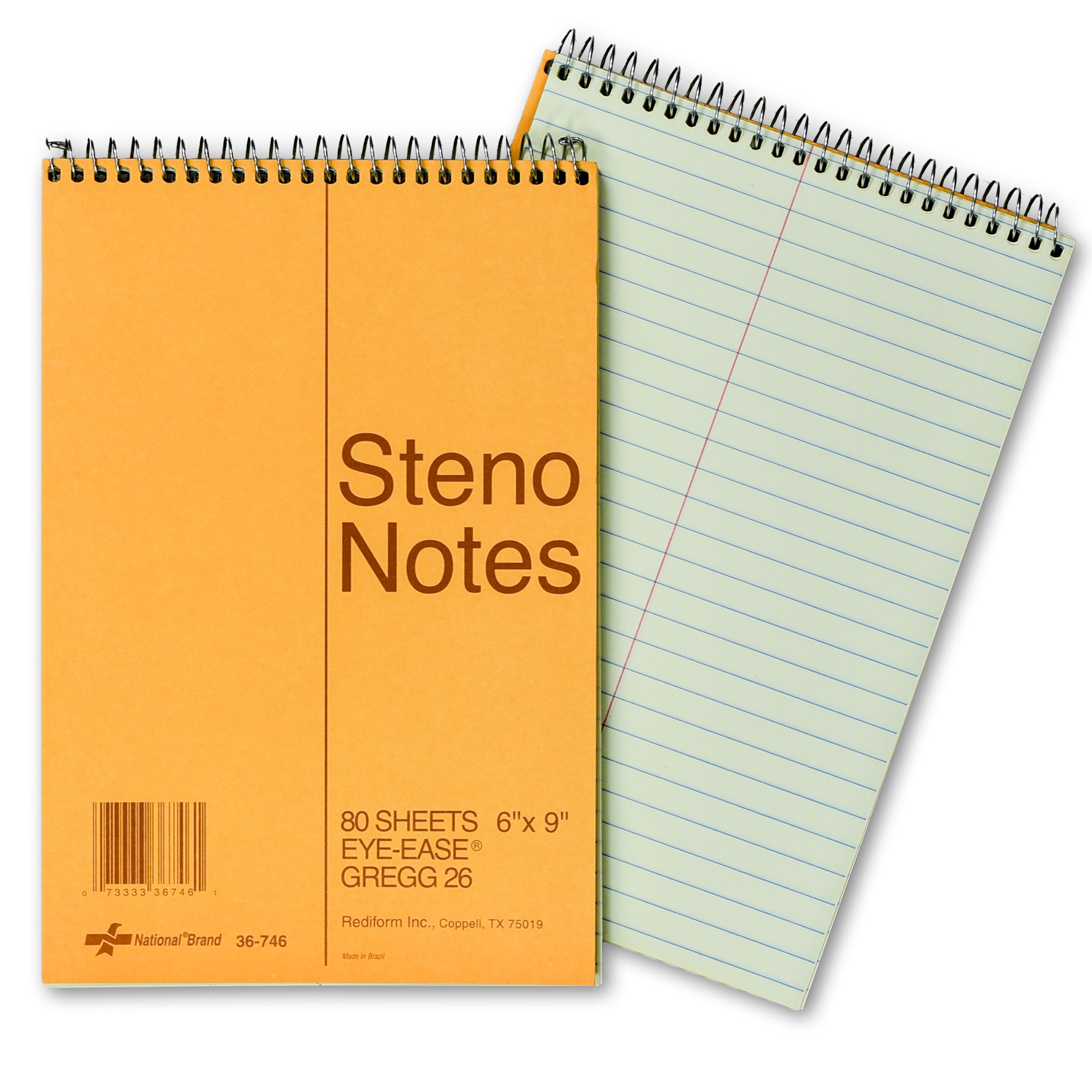 National Brand 36-746 Steno Notebook, 6 x 9
