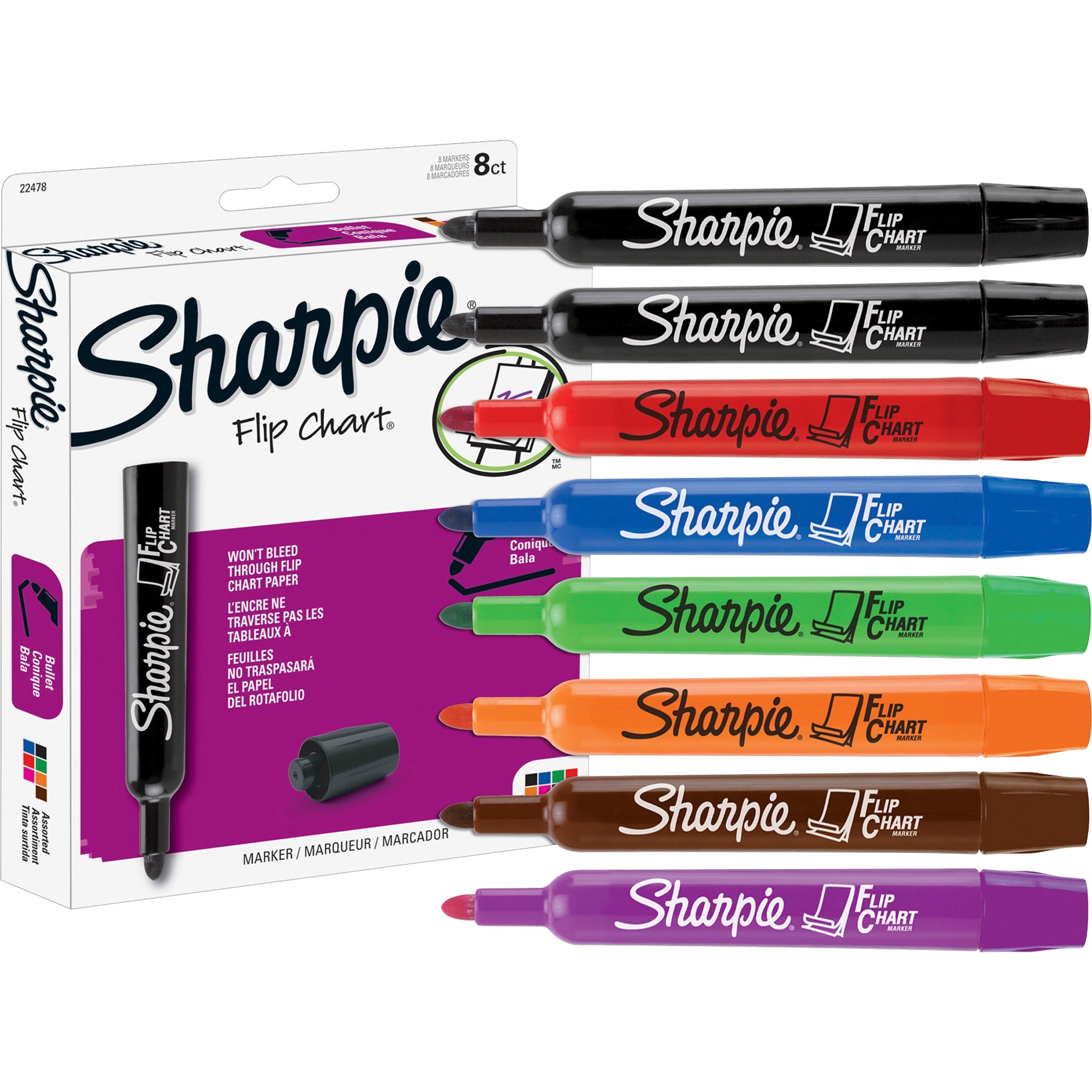 Sharpie 22478 Flip Chart Markers, 8 Marker Set | Nordisco.com