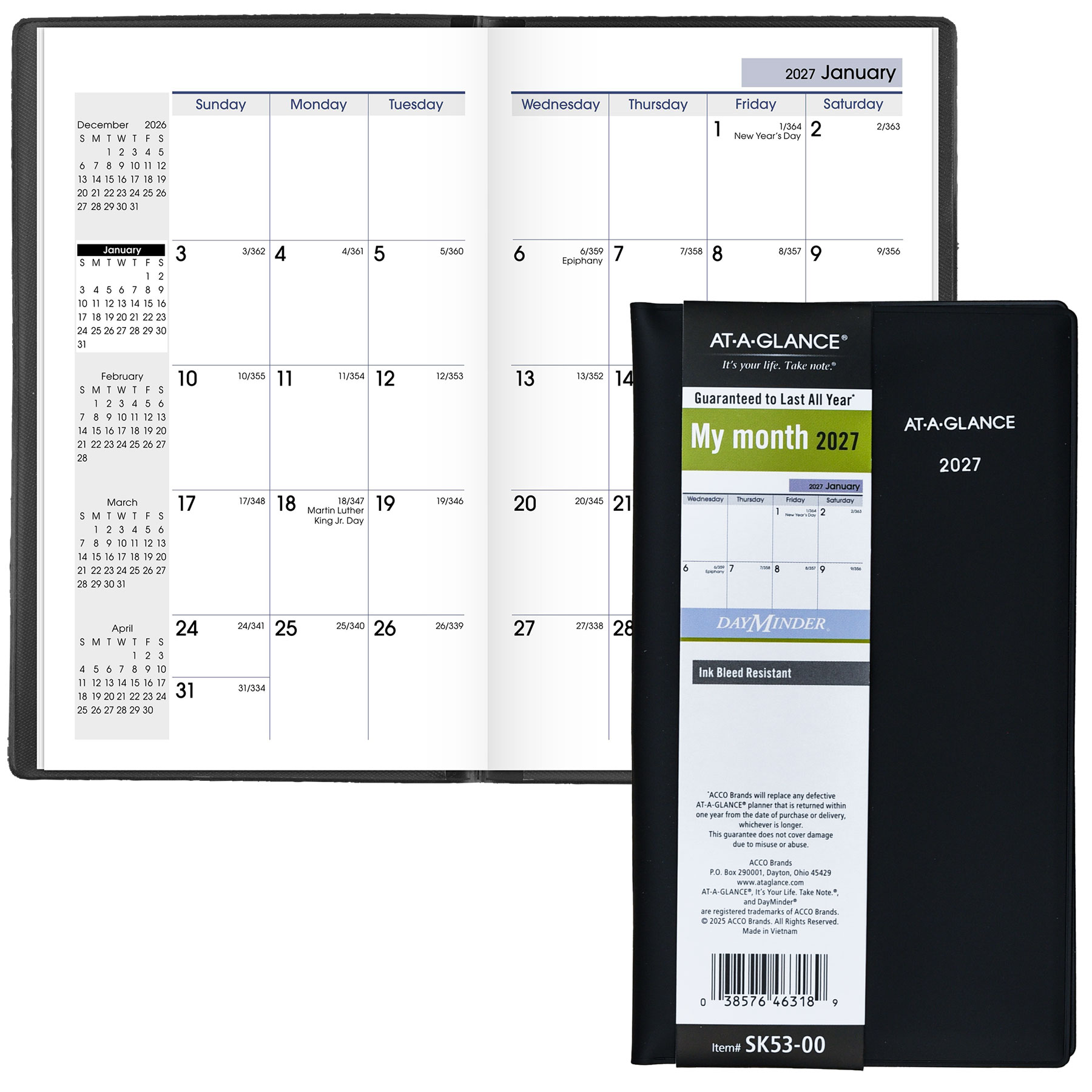 At-A-Glance 2027 SK53-00 DayMinder Monthly Pocket Planner