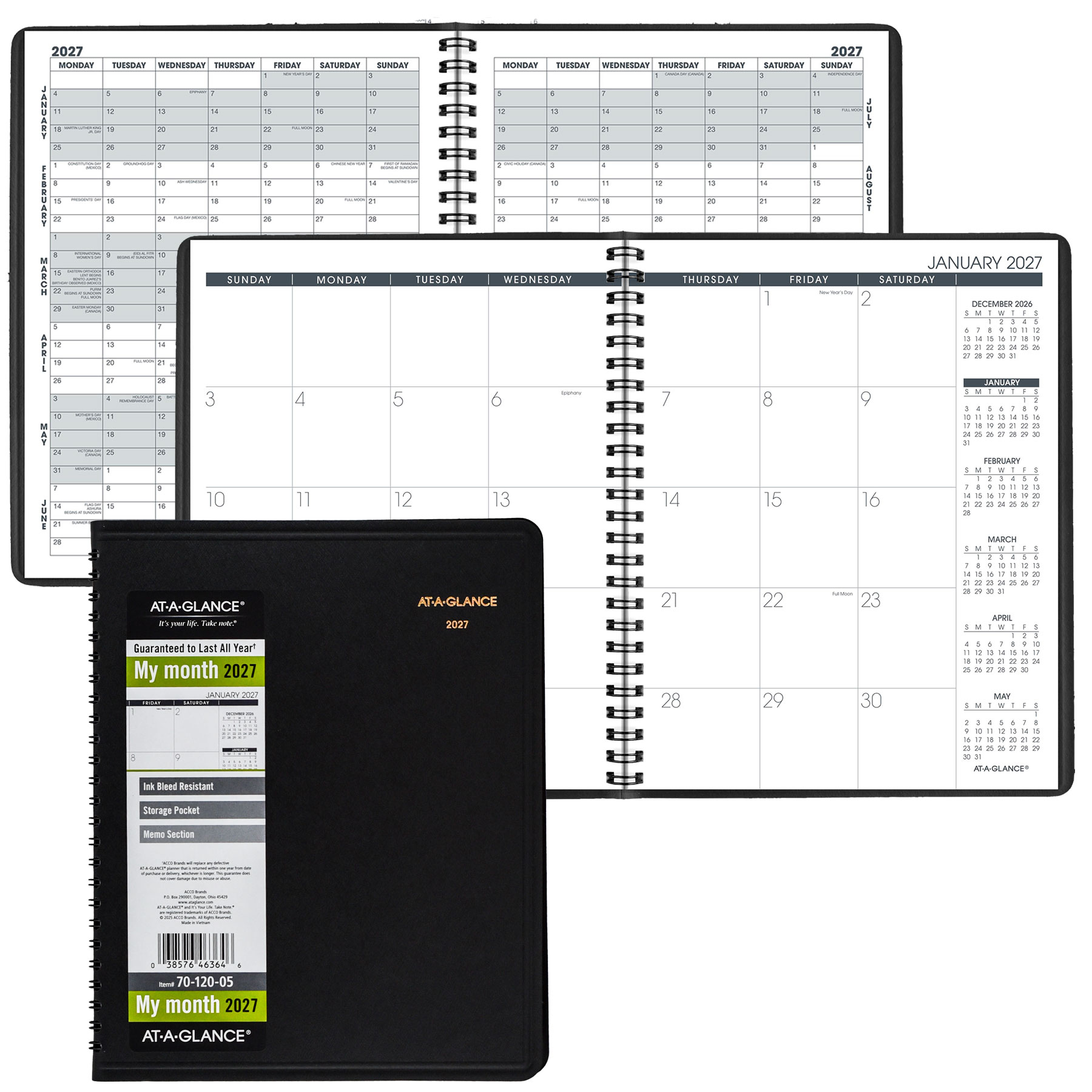 At-A-Glance 2027 70-120-05 Monthly Planner, 7 x 8-3/4