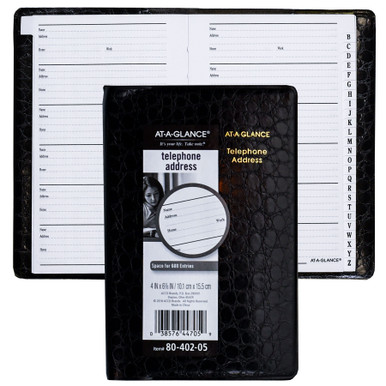 At-A-Glance 80-402 Telephone Address Book, 4 x 6-1/8