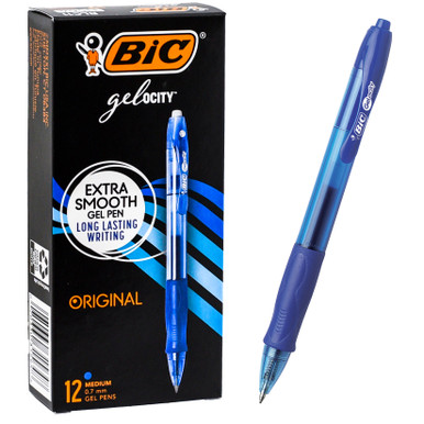 BIC Gelocity Pro Gelstifte – 0,7 Mm, Wischfeste Tinte, Blau, 12er Pack, Ideal Für Schule, Büro & Linkshänder