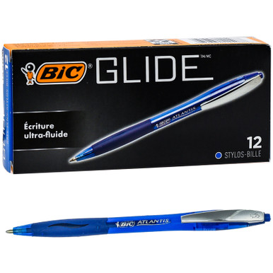BIC Atlantis Glide VCG11 14408, Blue Ink 1.0mm Medium Point