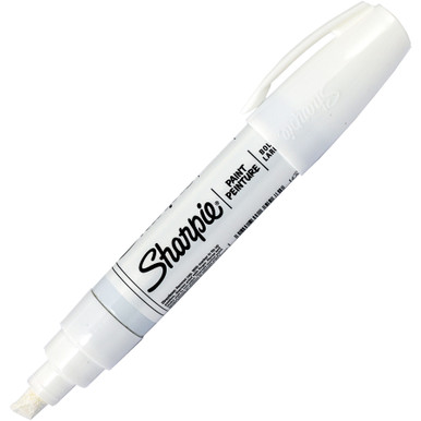 Sharpie® Oil-Based Paint Marker, Extra-Fine Point, White Barrel, White Ink