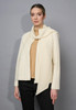 Picadilly Pleated Quilt Cream Jacket With Scarf