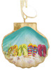 Cape Shore Flip Flops In The Sand Gold Trimmed Scallop Shell Christmas Tree Ornament