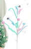 Pastel Fuzzy Spirals With Balls & Jingle Bells Christmas Tree Spray Pick
