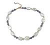 In Style Periwinkle Crystal Beads & Square Natural Freshwater Pearl Necklace