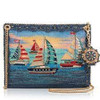 Mary Frances Yacht Life Blue Sailboat Crossbody Purse