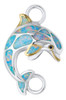 Kovel Silver Gold Accent Jumping Dolphin Bangle Bracelet Charm Topper