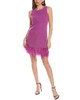 Flora Bea NYC Ellis Sheath Feather Hem Dress S