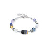 Coeur De Lion Bi-Color Blue Moon Precious Motion GeoCUBE® Crystal Silver Bracelet