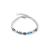 Coeur De Lion Blue Sparkling GeoCUBE® Crystal Fusion Silver Bracelet