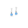 Coeur De Lion Blue Sparkling GeoCUBE® Crystal Fusion Silver Dangle Earrings