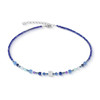 Coeur De Lion Shape Mix Spikes Blue Moon GeoCUBE® Crystal Silver Necklace