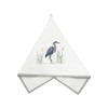 C & F Rightside Design Embroidered Blue Heron White Terry Cloth Kitchen Hand Towel