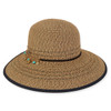 Sun N Sand Gold Sea Charm Chain Ribbon Trimmed Natural Weave Backless Hat