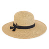 Sun N Sand Palm Tree Emblem Black Tassel Ribbon Trim Straw Sun Hat
