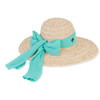 Sun N Sand Chiffon Bow Wrap Palm Tree Emblem Raffia Floppy Hat