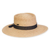 Sun N Sand Natural Raffia Black Trim Women's Brimmed Gambler Hat