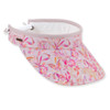 Sun N Sand Pink Orange Floral Flamingo Coil Sizer Sun Visor