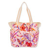 Sun N Sand Neon Tropical Flamingo Embellished Artistic Large Tote Travel Bag