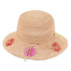 Sun N Sand Embroidered Flowers Raffia Bucket Hat