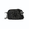 Brighton Rosie Beaded 3D Flower Black Leather Camera Bag Crossbody Purse