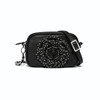 Brighton Rosie Beaded 3D Flower Black Leather Camera Bag Crossbody Purse