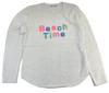 Lulu-B Neon Embroidered Letters White Long Sleeve Sweater