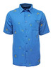 Weekender Hawaian Embroidered Parrot Men's Blue Short Sleeve Shirt