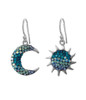 Mosaico Eclipse Crystal Moon & Star Dangle Silver Earrings