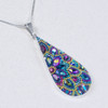 Mosaico Jewelry Crystal Royal Full Teardrop Pendant Silver Necklace