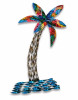 Koppe Multi-Color Palm Tree Silver Scroll Metal Wall Art