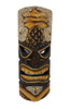 Koppes Carved Brown Wood Pineapple Tiki Pole Mask With Beach Sand Wall Art Or Tabletop