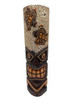 Koppes Carved Brown Wood Turtles Large Tiki Pole Mask With Beach Sand Wall Art Or Tabletop