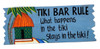 Koppe Tiki Bar Rule Blue Wood Hanging Sign