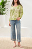 Tribal Lemongrass Jacquard Knit 3/4 Sleeve Sweater