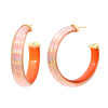 Gold & Honey Rave Iridescent Lucite Hoop Earrings Orange
