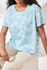 Tribal Embroidered Floral Applique Short Sleeve Tee Top