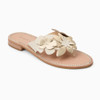 Jack Rodgers Talahi Metallic Gold Ivory Flowers Leather Flat Sandal