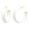 Gold & Honey Lucite Illusion Hoop Earrings White