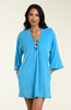 La Blanca Wild Nomad V-Neck Swim Cover Up Fringed Tunic Dress