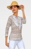 Gretchen Scott Geop Print Embroidered Silky Tunic Top